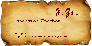 Hasenstab Zsombor névjegykártya